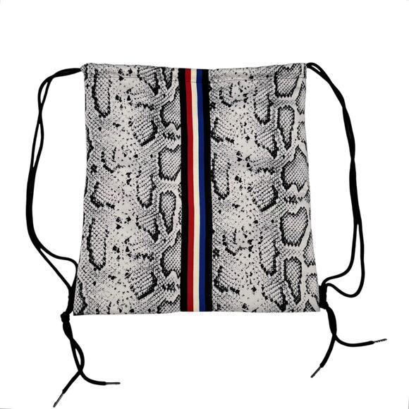 Pam & Gela Snake Skin With Stripes Drawstring Cinch Bag - Picture 2 of 9